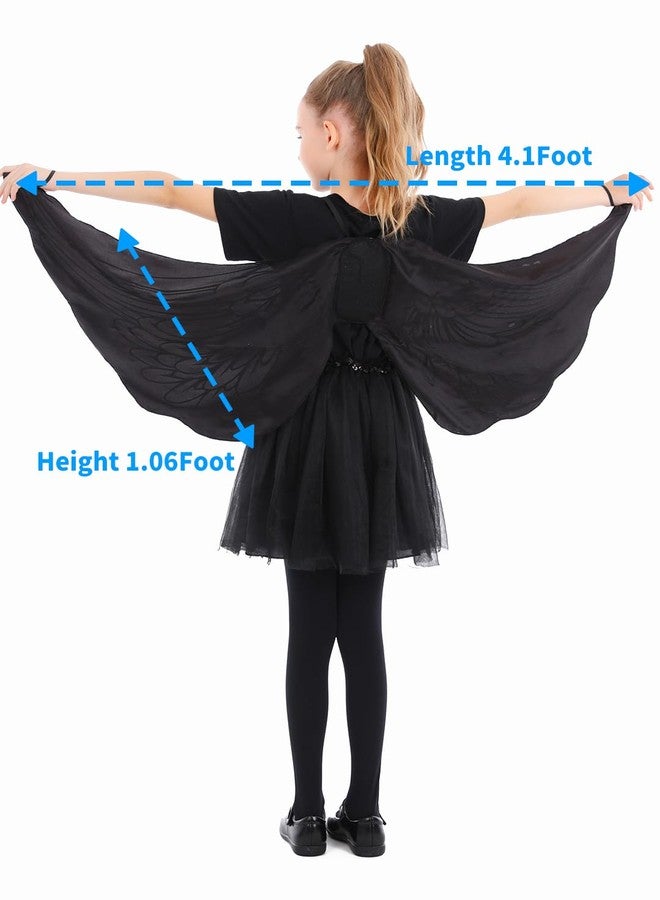 Seasons Angel Cape Wings for Girls, One Size (Black) - Image 5